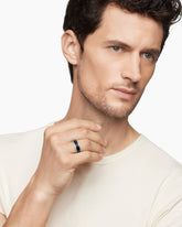 Beveled Band Ring in Grey Titanium with Black Titanium, 8.5mm